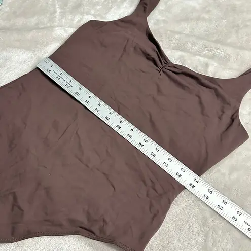 Babaton Aritzia Tank Bodysuit Women's Large Brown Ruched Contour Sweetheart