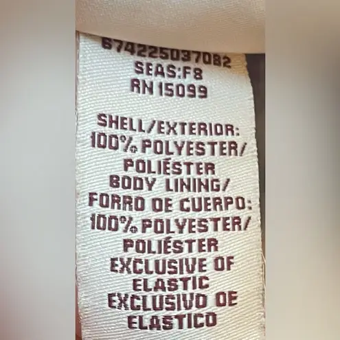 Covington - Blue, black and white design shortsleeve blouse Size XL