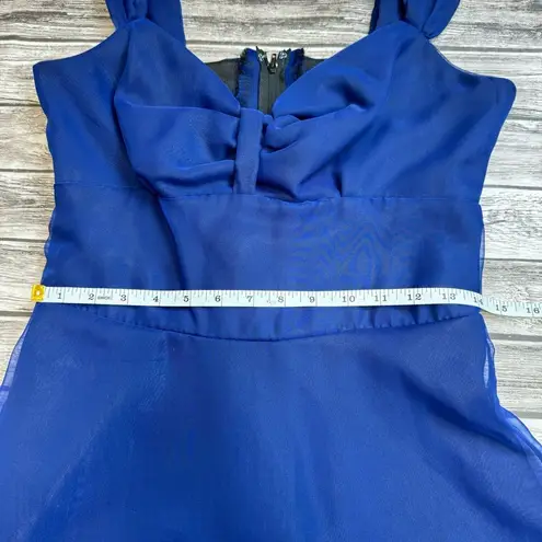 Handmade Homemade Womens Sleeveless Sweetheart Neckline Dress M Med Medium Blue Black Zip