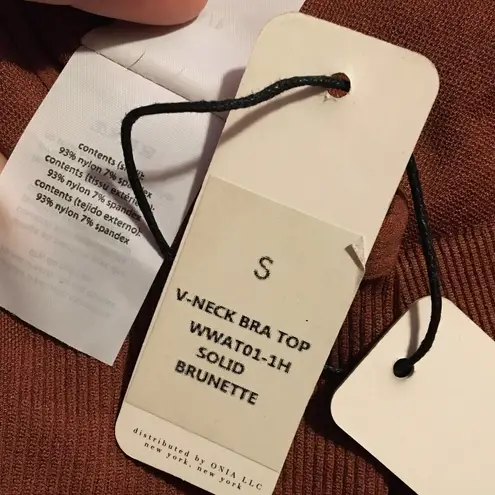 We Wore What NEW Women's Size Small Brown V-Neck Bra Top