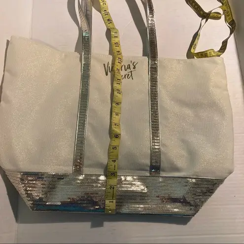 Victoria's Secret VICTORIA’S SECRET, Silver Sparkle Tote bag, Polyester, Cotton & PVC blend, Metallic‎