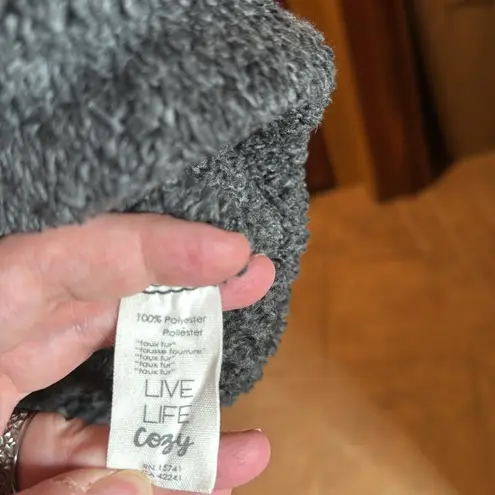 PJ Salvage Campfire Cozy Half Zip Lounge Sweatshirt Gray Size Small Oversized