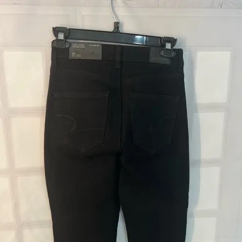 American Eagle  NWT Black The Dream Jean Curvy High Rise Jegging Crop Size 00/24W