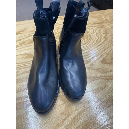 FitFlop Signey Mixte Ankle Boots Women's 9 Black Leather Round Toe Bootie S42