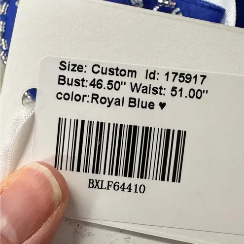 JJ House Royal Blue Rhinestone Studded Prom Gown Maxi Dress Womens XXL Formal Size 2X