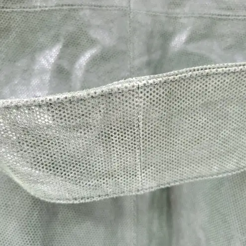 Kenar Green Leather Belted Trench Coat Womens 8 Jacket Liquid Embossed