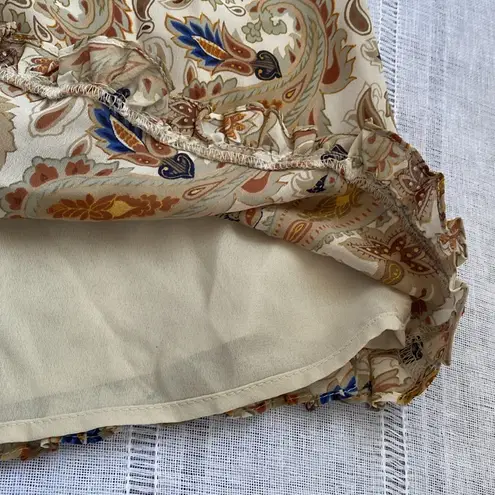 Kathy Ireland Y2k Paisley Print Skirt in Beige.