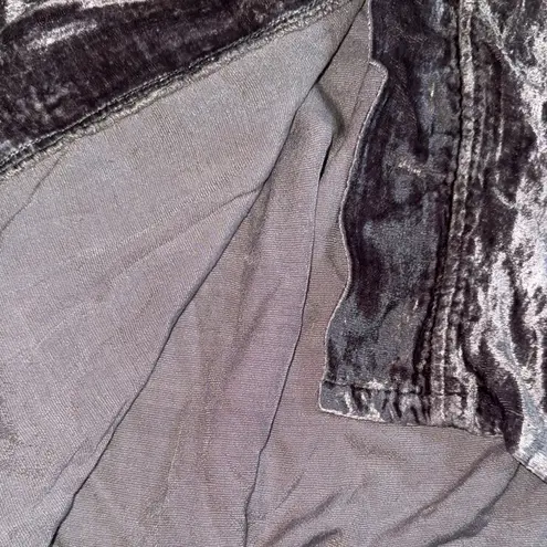 Velvet Long Sleeve Robe Gray Size L