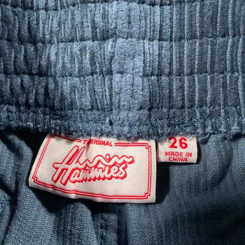 Hammies Corduroy Shorts 26 Blue Elastic Waist Retro Surf Roller Skate Beach