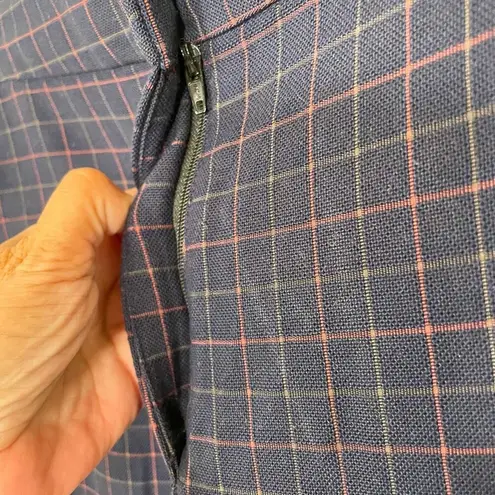 FRNCH Navy Plaid Straight Leg Crop Pants, EUC, Medium,