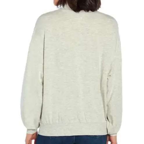 Three Dots Three Dot Quarter Zip Pullover Sweater Lightweight Heather Gray, Size Small