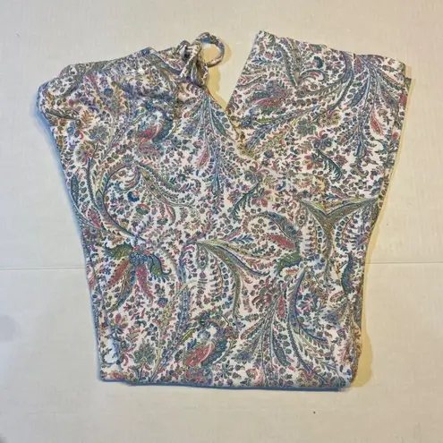 Ralph Lauren  Women's PAJAMA SET SMALL Blue Pink PAISLEY 3/4 Sleeve Top Pants