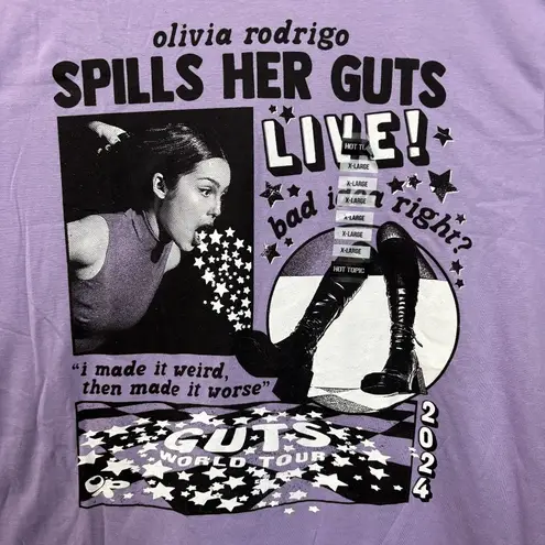 Olivia Rodrigo Spills Her Guts Live Purple T-Shirt XL