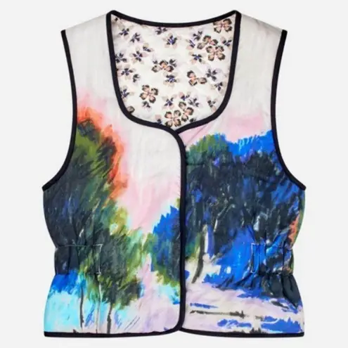 💕MUNTHE💕 Sahla Outerwear Quilter Vest ~ Floral Print/Nature Scene 36 NWT White Size undefined