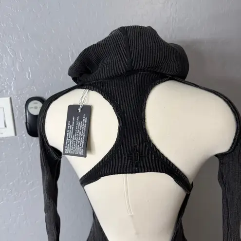 Dollskill Darker Waves Replay Ruched Mini Dress, Charcoal, L Gray Size L