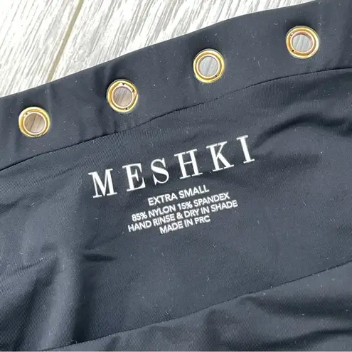 Meshki (NWOT) Buckle Belted High Waist Cheeky Bikini Bottoms Black (xsmall) swim