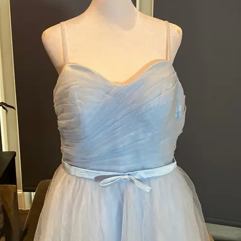 Women’s Tea Length Blue Prom Party Dress Corset Back Sweetheart Neckline Size 14