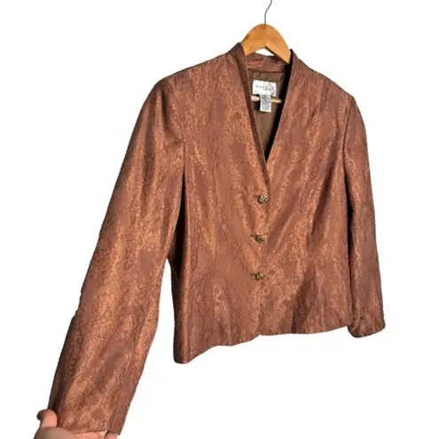 Papell Boutique Vintage Silk Jacket Size 16 Mauve Elegant Rhinestone RARE Chic