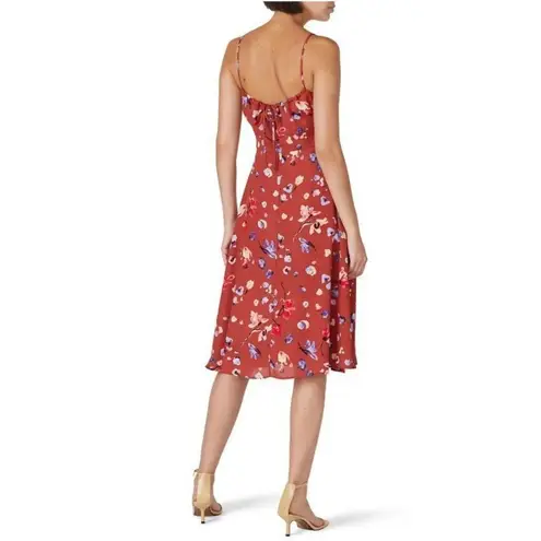 Hutch Declan Brown Floral Crepe Sleeveless Square Neck Sun Dress Size 0