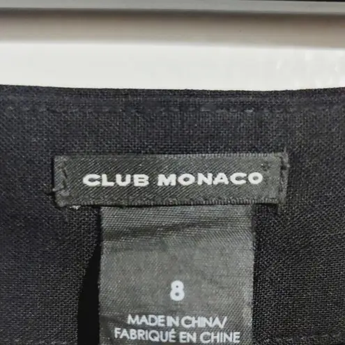 Club Monaco Wool Blend Lined Side Zip Pleat Front Pencil Skirt Black 8