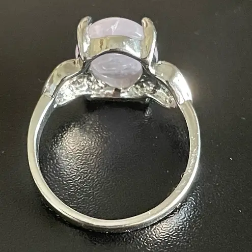 Amethyst Ova purple silver ring size 8.5