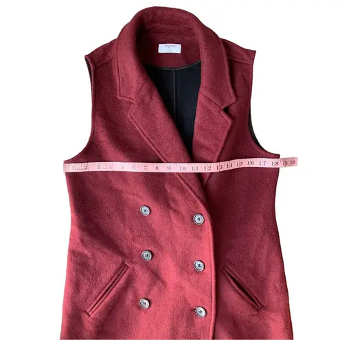 UNTUCKit Vera Double Breasted Wool Blend Vest in Burgundy Red Size S