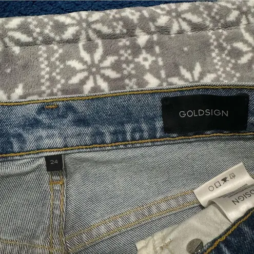 New Goldsign Lawler High Waisted Jean In Blue Blyth Button Fly Size 24