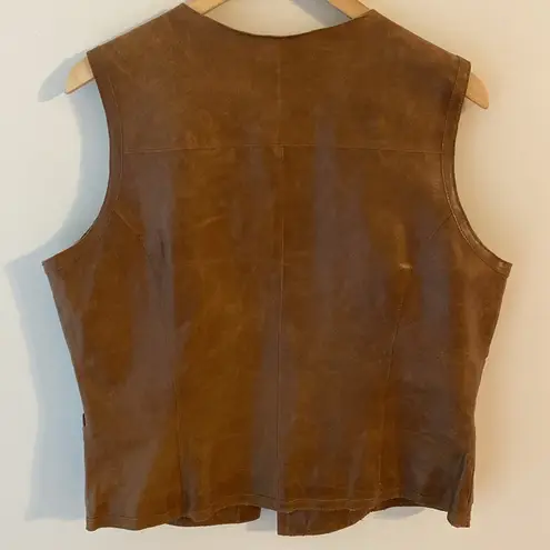 Coldwater Creek  brown leather vest