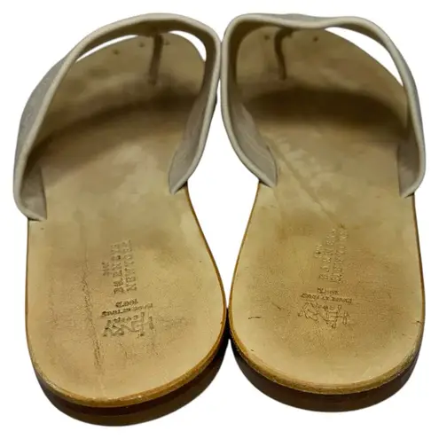 barney's new york Henry Cuir Womens Size 40 9 Ivory Cream Silver Glitter Sandals