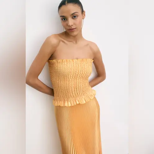 L’IDEE MAYA Orange Pleated Dress size 12 flaw near bottom