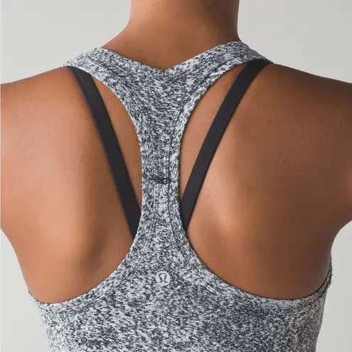 Lululemon Cool Racerback II Luon Spray Jacquard White Black | SZ 6