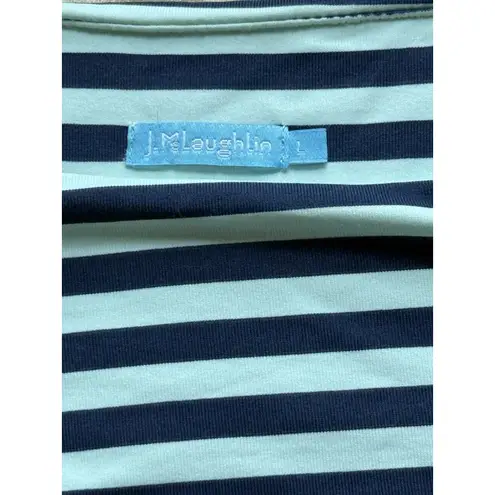 J. McLaughlin Nicola Shift Dress Large Blue Green Catalina Cloth Layered Career