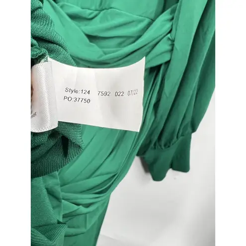 Eloquii Midi Dress Size 26 Castleton Green Knot Front Pleated Skirt Women New