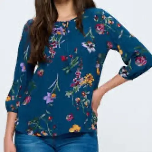 West Kei West K (Kei) Floral Print Top 3/4 Sleeve Size M