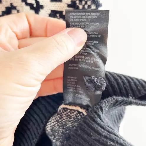 Maeve Anthropologie Ellinor Short Sleeve Leopard Sweater Brown Black XL