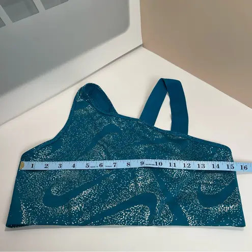 Nike  Bright Spruce Swoosh Asymmetrical Non-Padded Sports Bra (DQ5242-367) Sz XL