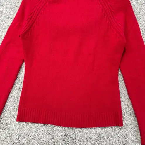 Sutton Studio Women’s 100% Cashmere Turtleneck Sweater Longsleeve in Hot Red L Size L