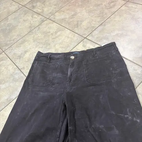 Maeve Anthro. Black Colette Magic Fabric Wide Leg Cropped Pants SZ 20 Plus Sz