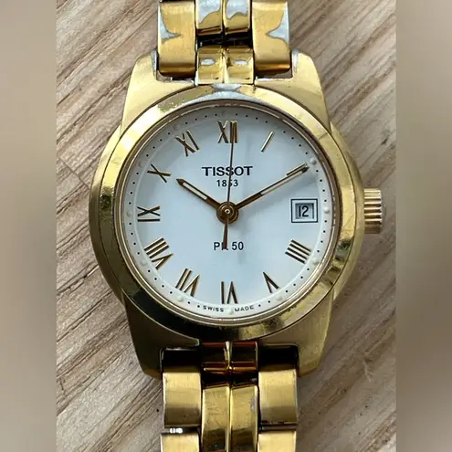 Tissot Luxury Ladies Watch White Dial Gold