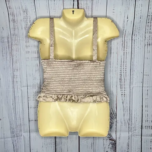 BOG Collective NWT Size L Champagne Satin Bustier Crop Tank Top Size L