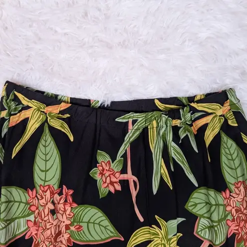 Y2K Vintage Faith Resortwear Tropical Print Sequin Skirt Black Size M Size M
