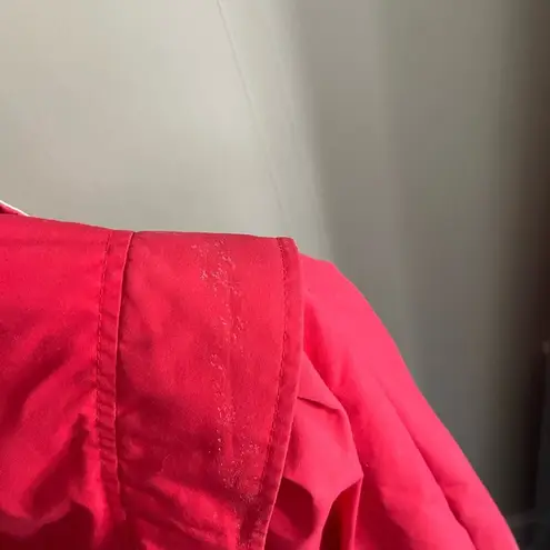 Vintage 80s/90s Mulberry Street Red Trench Coat Belted Jacket Contrast Collar Size 14