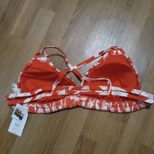 TT 2X Smocked Elastic Bikini Swim Top in Orange Aloha Plus