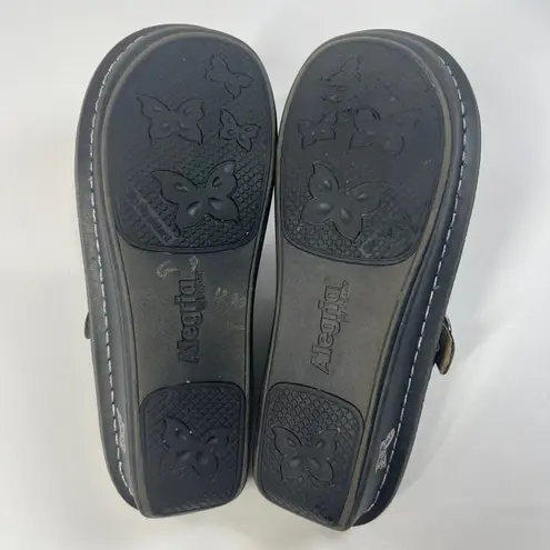 Alegria Leather Clogs 40 US 9-9.5 Multicolor Zig Zag Slip-On Comfort Mules