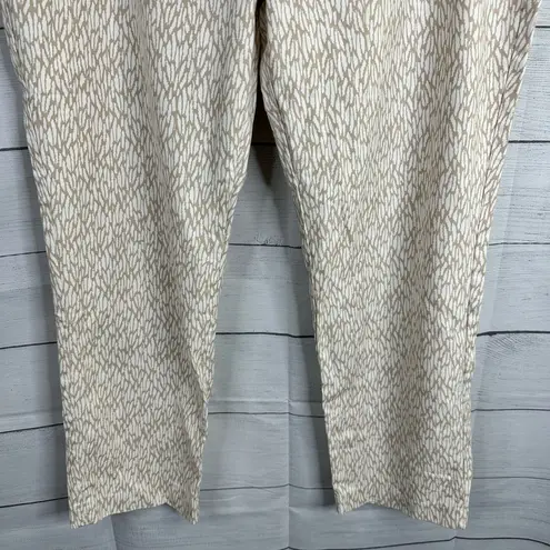 Nic+Zoe Womens size 16 Abstract Print Cream Cropped Trouser Pants
