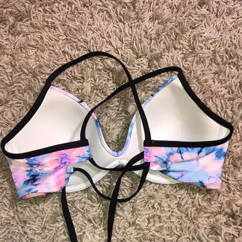 PINK - Victoria's Secret PINK Victoria’s Secret bikini top watercolor bikini top size large tie dye print