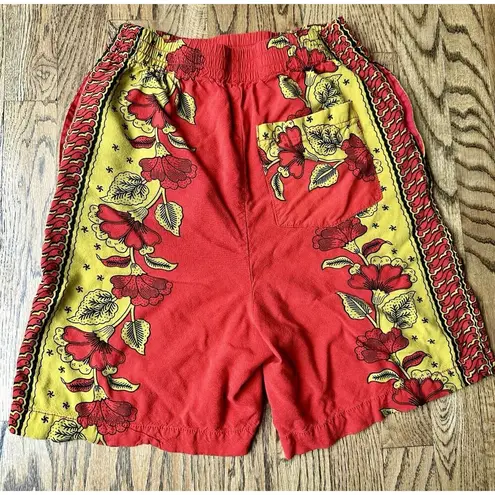Urban Outfitters Printed Pull-On Hi-Rise Ally Women's Shorts Red/Gold Size Small