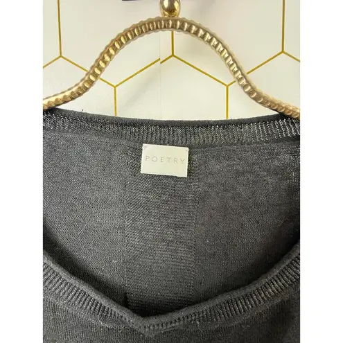 Poetry Black 100% Linen Lightweight Sweater Top - Size - 12