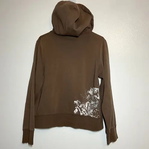 NILS Hoodie Sweatshirt Long Sleeve Pullover Kangaroo Pocket Graffiti Brown L Size L