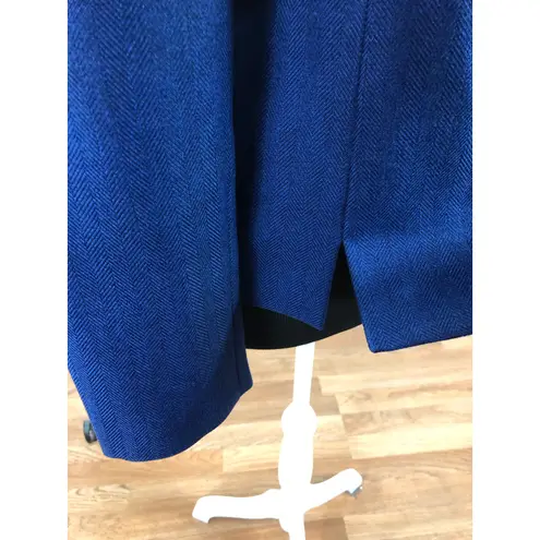 Le Suit Women 6P Jacket 3 Button Closure Lapel Notch Collar Blue Lined Executive